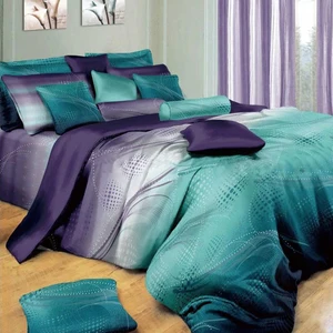 American Style 100% Cotton Hotel Bedding Sets Custom Printed 3 Pcs Beddings-Comforter Duvet Cover Pillowcase Washed Silk Twin