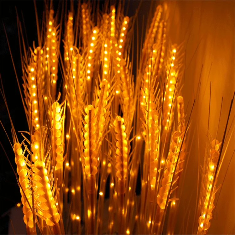 Outdoor Simulation Wheat Ears Led Wheat Light Lamp Stand Artificial Wheat Lamp for Pathway Landscape Night Lights