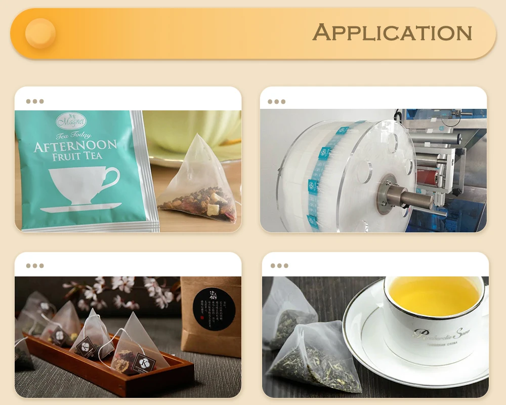 High Quality Unbleached Food Grade Triangle Pla Mesh Non Woven Tea Bag