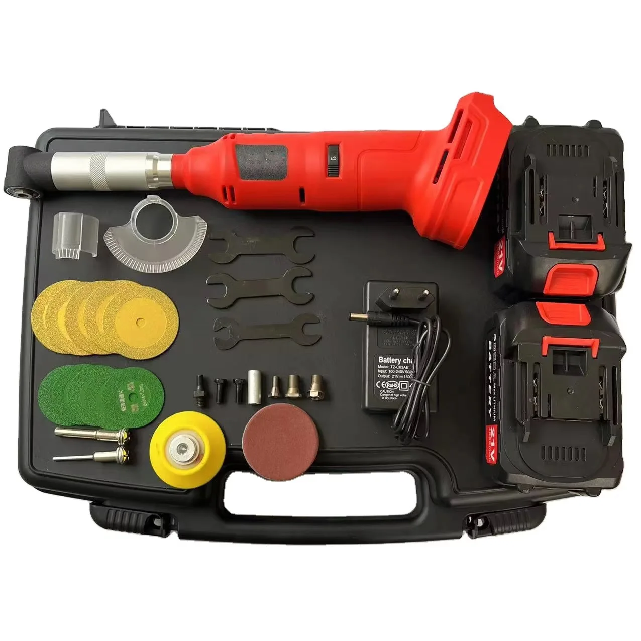 600 Вт микро-угловая шлифовальная машина с литиевой батареей беспроводной 90-градусный колено керамическая плитка полировальная гравировальная