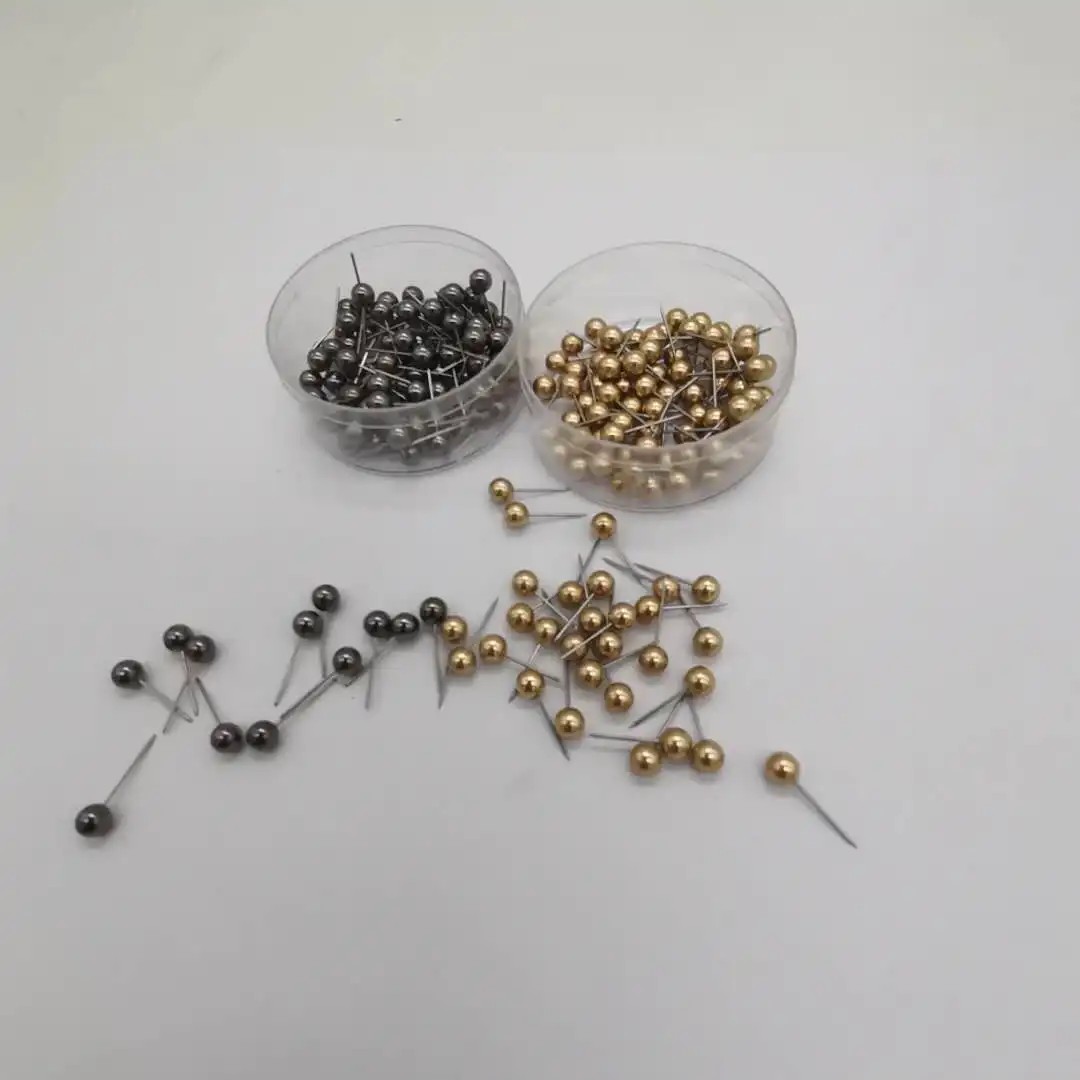 Metal Head Custom Office Pins with Ball Thumbtack Decorative Drawing Paper Pushpins Metal Color Push Pins Map Pins