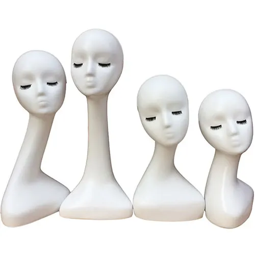 Model head model display female white mannequin head
