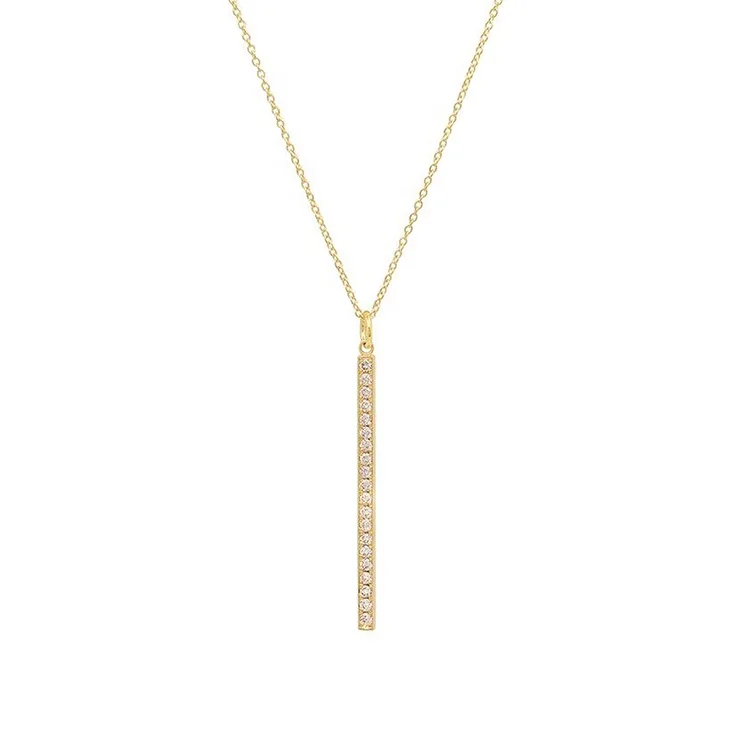 diamond stick pendant necklace