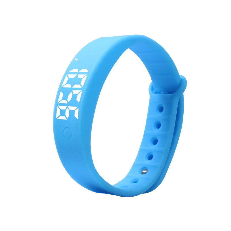 W5S Simple Environmental Temperature Watch 3d Pedometer Digital Silicone Bracelet Watch
