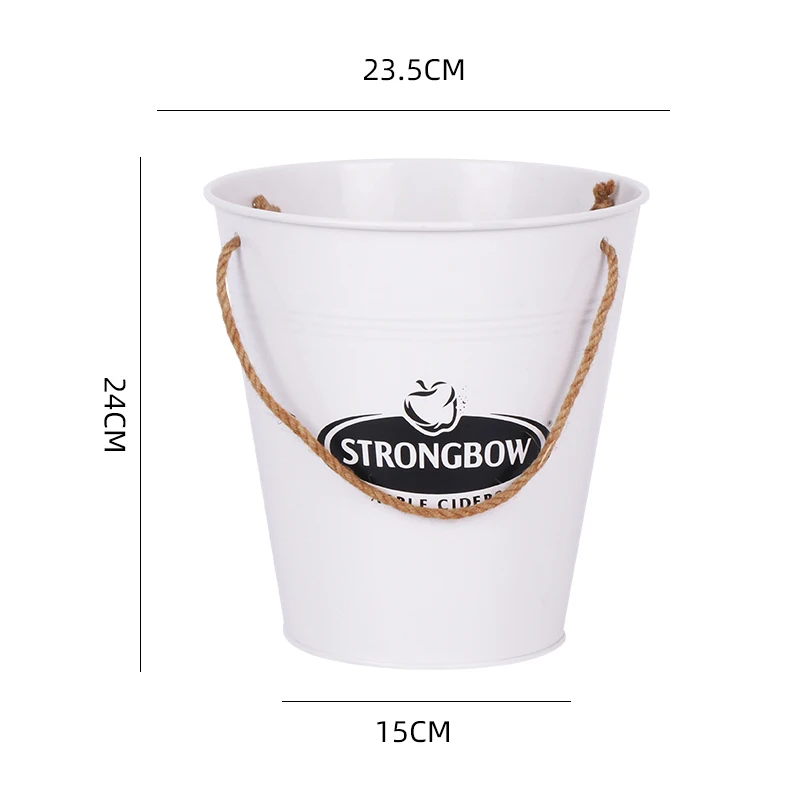 Hot Sale Custom Made Farmhouse Large Pegs Bucket Galvanized Metal Storage Bucket Household Ice Bucket