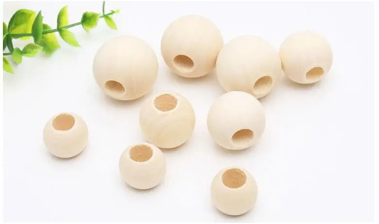 DIY large hole wooden bead rope with tassel case for wood beads