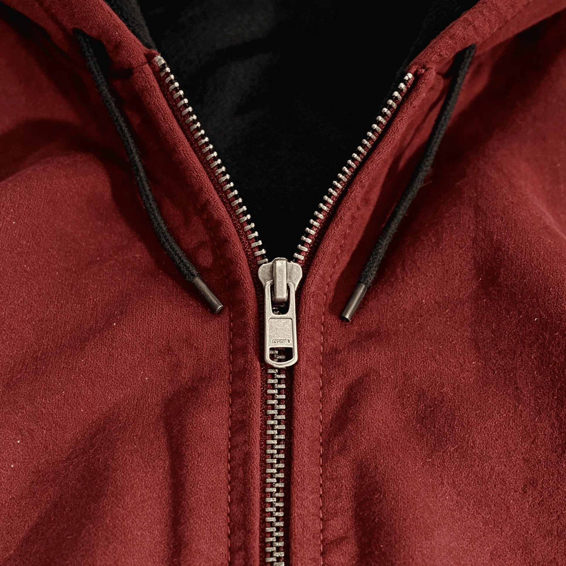 Custom Vintage Stone Wash Jacket Thick Cotton Zipper Red Hoodie Heavyweight Acid Washed Zip up Double Sided Hoodie for Men gallery 4