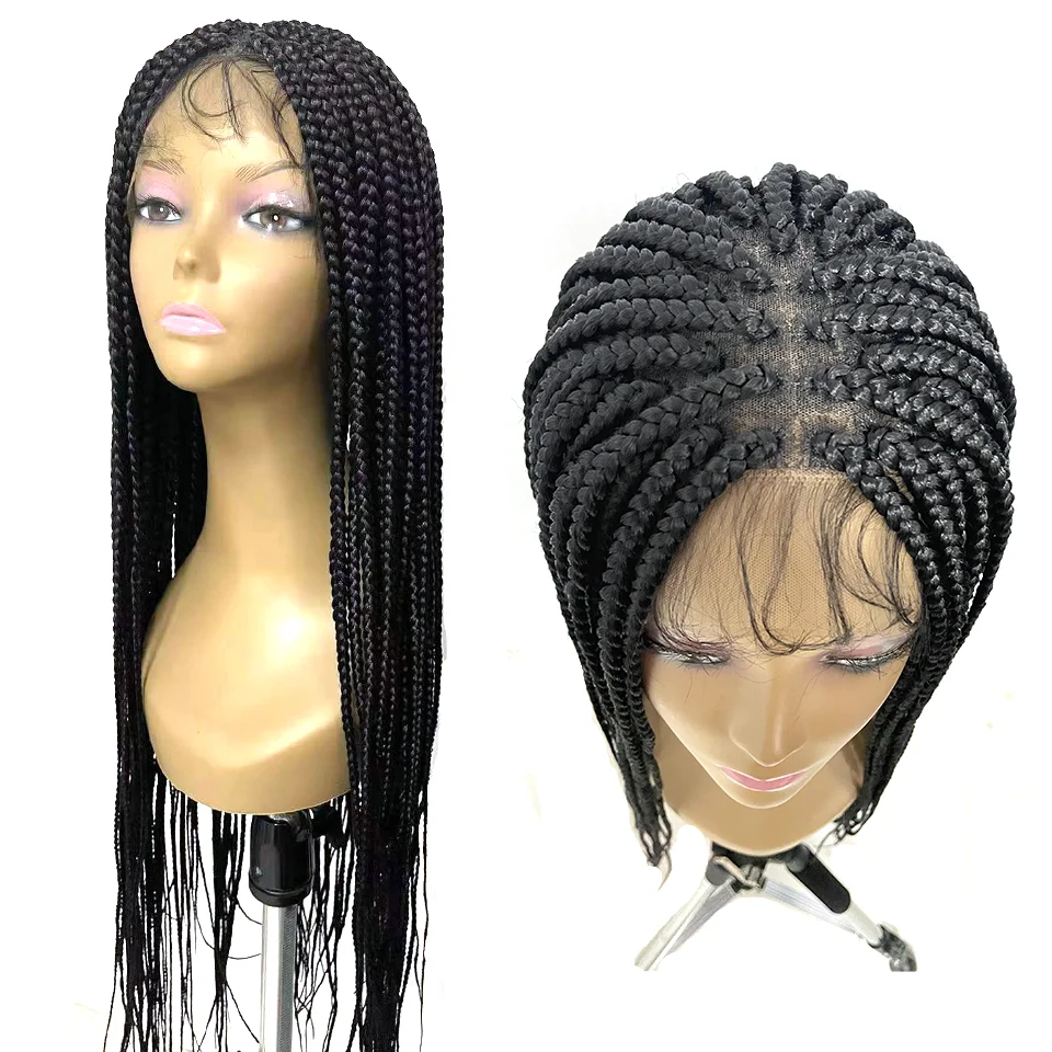 36inches Small Box Braid Full Lace Wig Hot Water Setting Synthetic