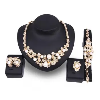 New style Pearls gold jewelry set costume jewelry set Fashion jewelry sets necklace X4358