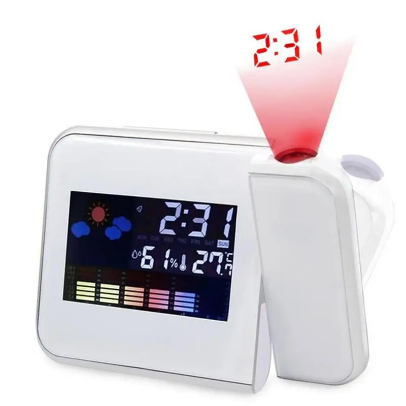Home Color Screen LCD Backlight Projection Snooze Alarm Clock Creative Clock Table Morning Clock
