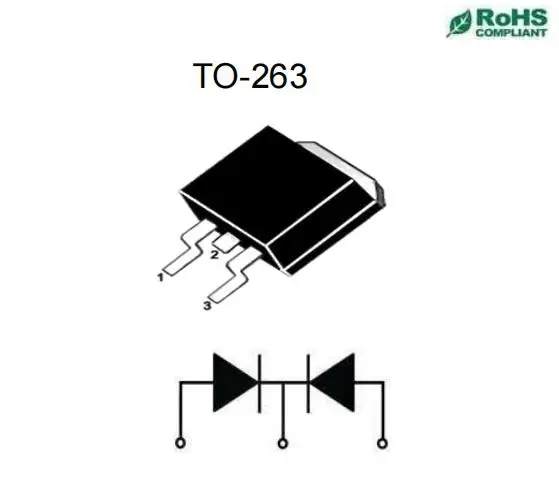 High Current Capability Fast Recovery Diode TO-263 MUR1620CT