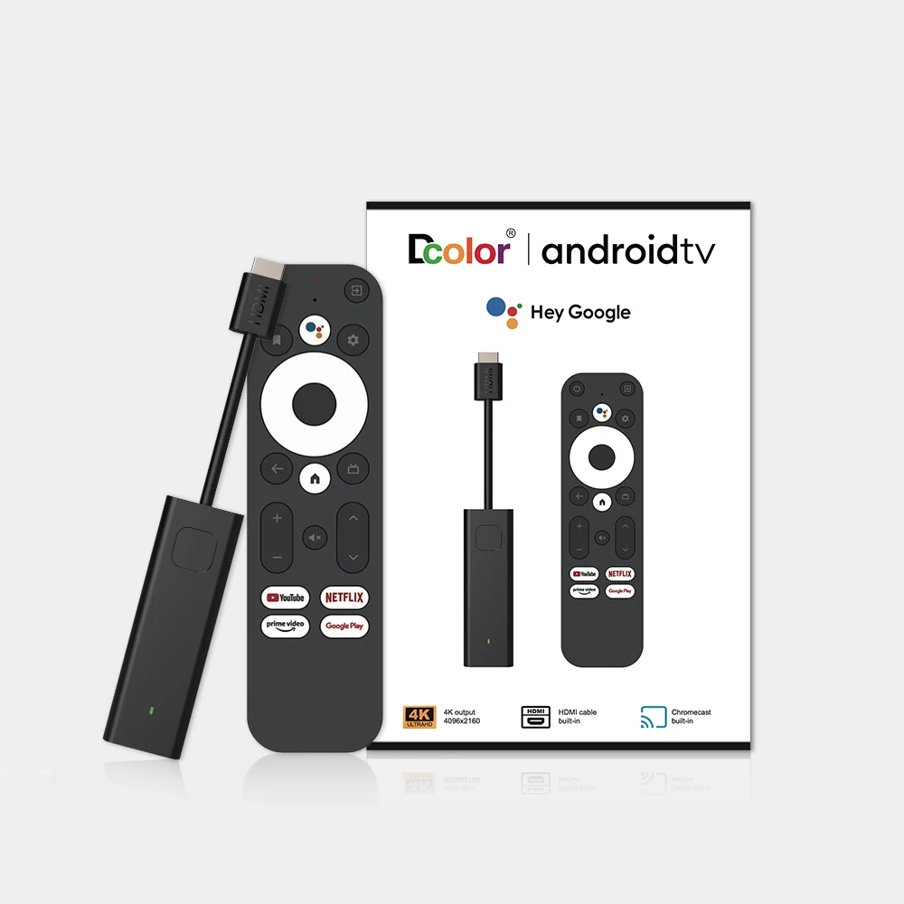 DCOLOR GD1 Factory Customizable Tvstick Amlogic S905y4 google Certified 2gb 16gb Android Tv Stick