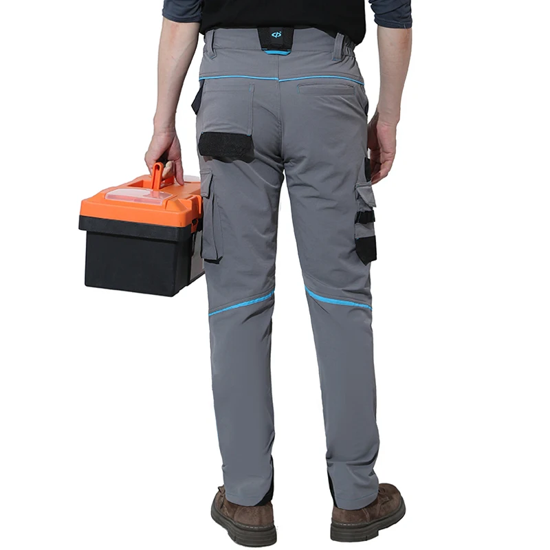4-сторонние эластичные рабочие брюки с несколькими карманами износостойкие походные брюки мужские брюки-карго с наколенниками