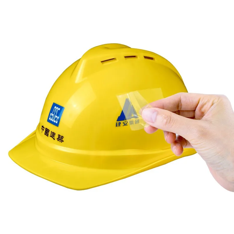Custom UV Transfer Sticker Helmet Labels Nickel Trademark Vinyl Separation with Custom Logo for Craft Use
