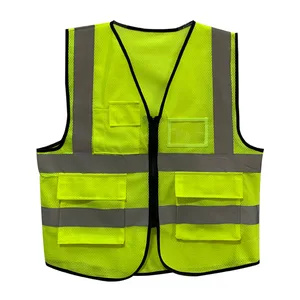 Wholesale Engineer Work Vest Cheap Safety Reflective Vest Adults Fluorescent Yellow Reflective Vest