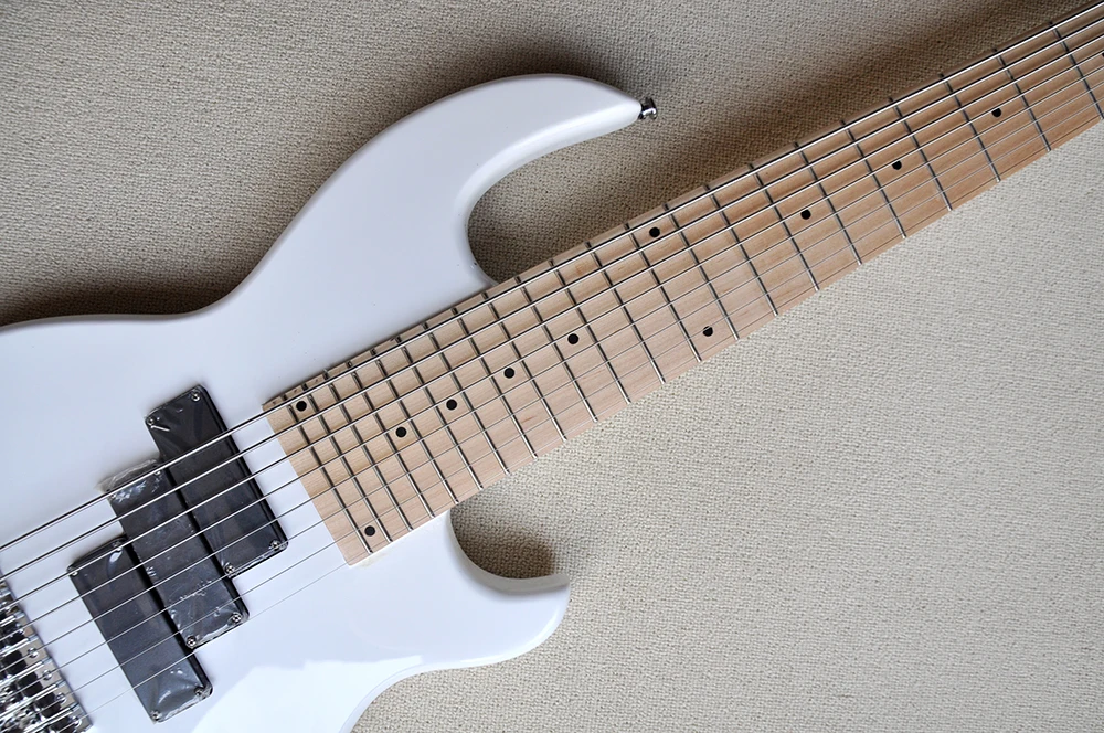 Flyoung Musical Instruments 8 Strings Electric Bass White Bass
