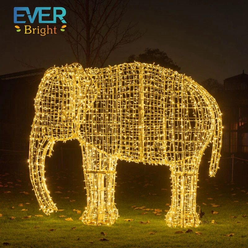 Lighted Elephant Christmas Decoration 