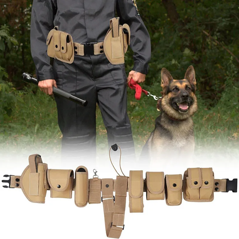 Outdoor Modular Equipment Security Utility Practical Tactical Belt with Components Pouches Bags Holster for Security Hunting