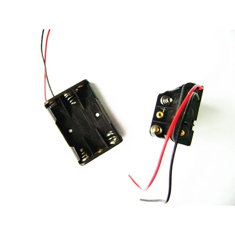 X AAA Size Cell UM-4x3 Black Plastic Battery Holder Box Case With  Wire Lead
