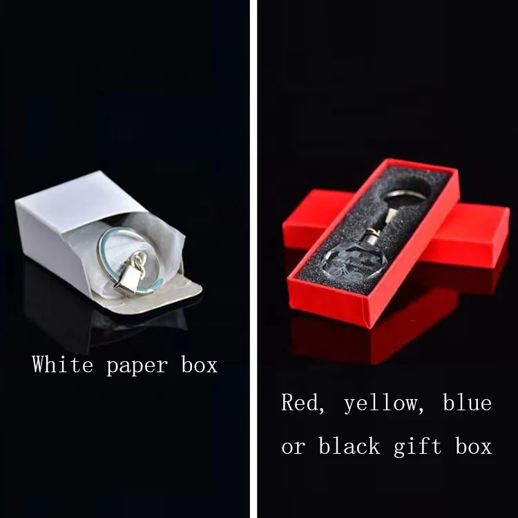 Factory Wholesale K9 Blank Sublimation Led Crystal Keychain Custom Big Size Car logo Glass 3D Laser Crystal Keychain