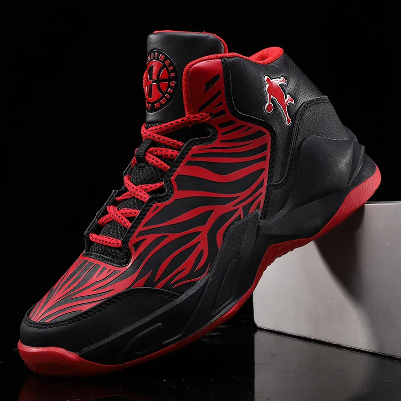 Высокие амортизирующие мужские баскетбольные ботинки, Нескользящие мужские баскетбольные ботинки