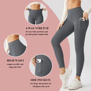 2026 Custom Butt Lift Fitness Leggings Gym Workout Pants Active Wear High Waisted Breathable Yoga Leggings With Pocket for Women