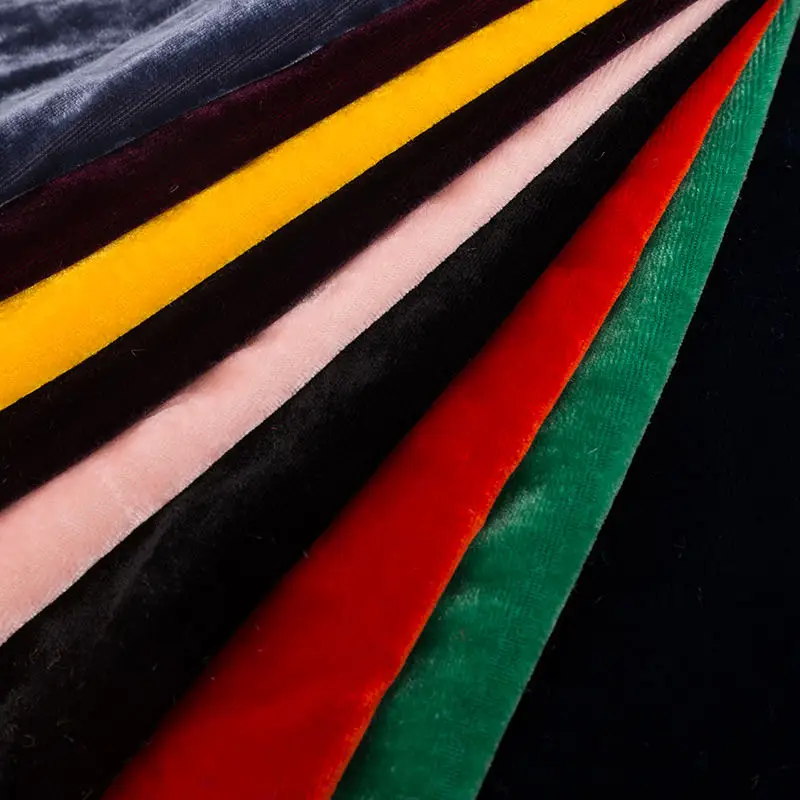 Маленький минимальный заказ оптовая продажа велюровая ткань многоцветная шелковая