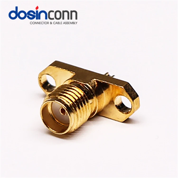 Conector SMA Hembra Para Montaje En Panel - 2 Agujeros, 0-6 GHz, Acero Inoxidable