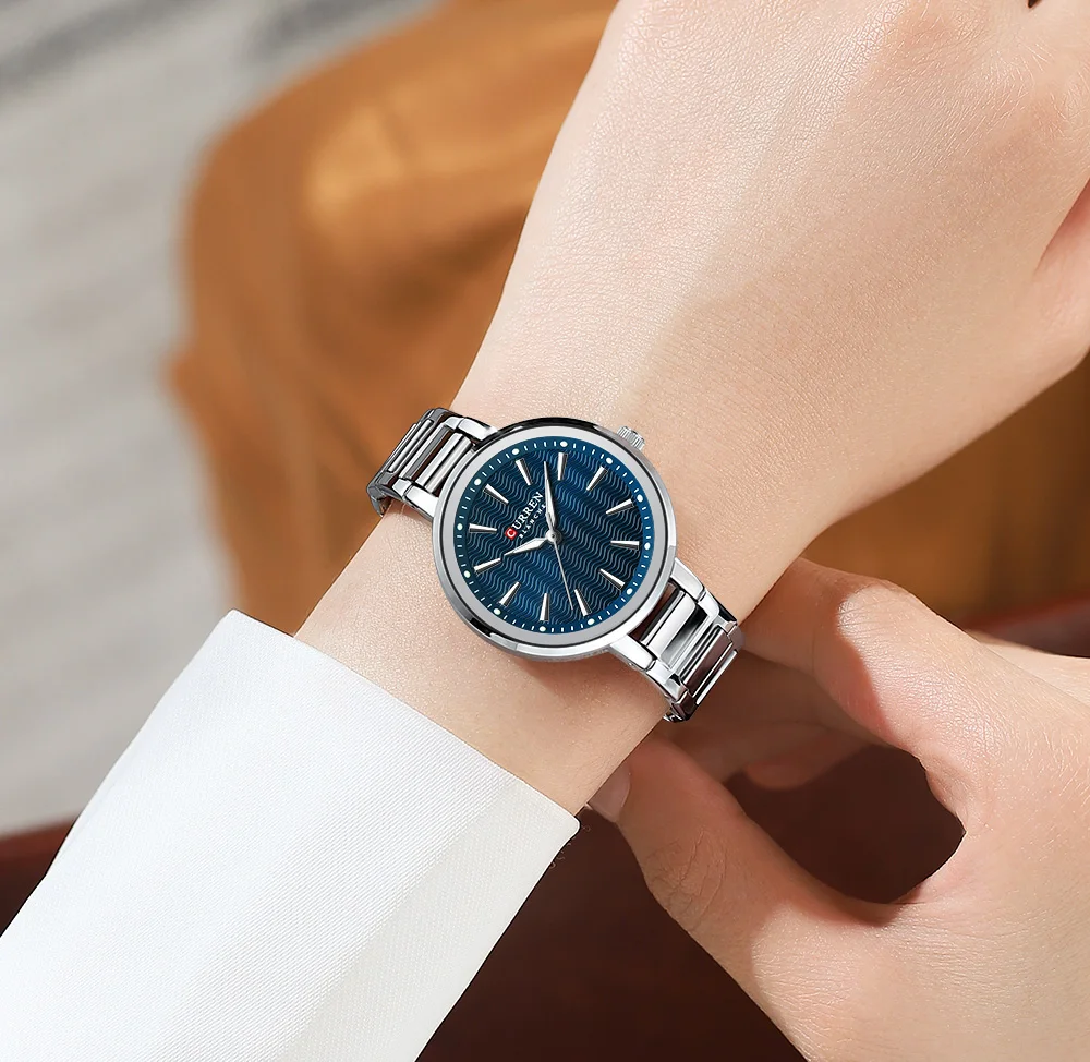 CURREN 9109 Luxury Waterproof Women's Watch Fashionable Stainless Steel Girl Clock Outdoor Luminous Women Wrist Watches