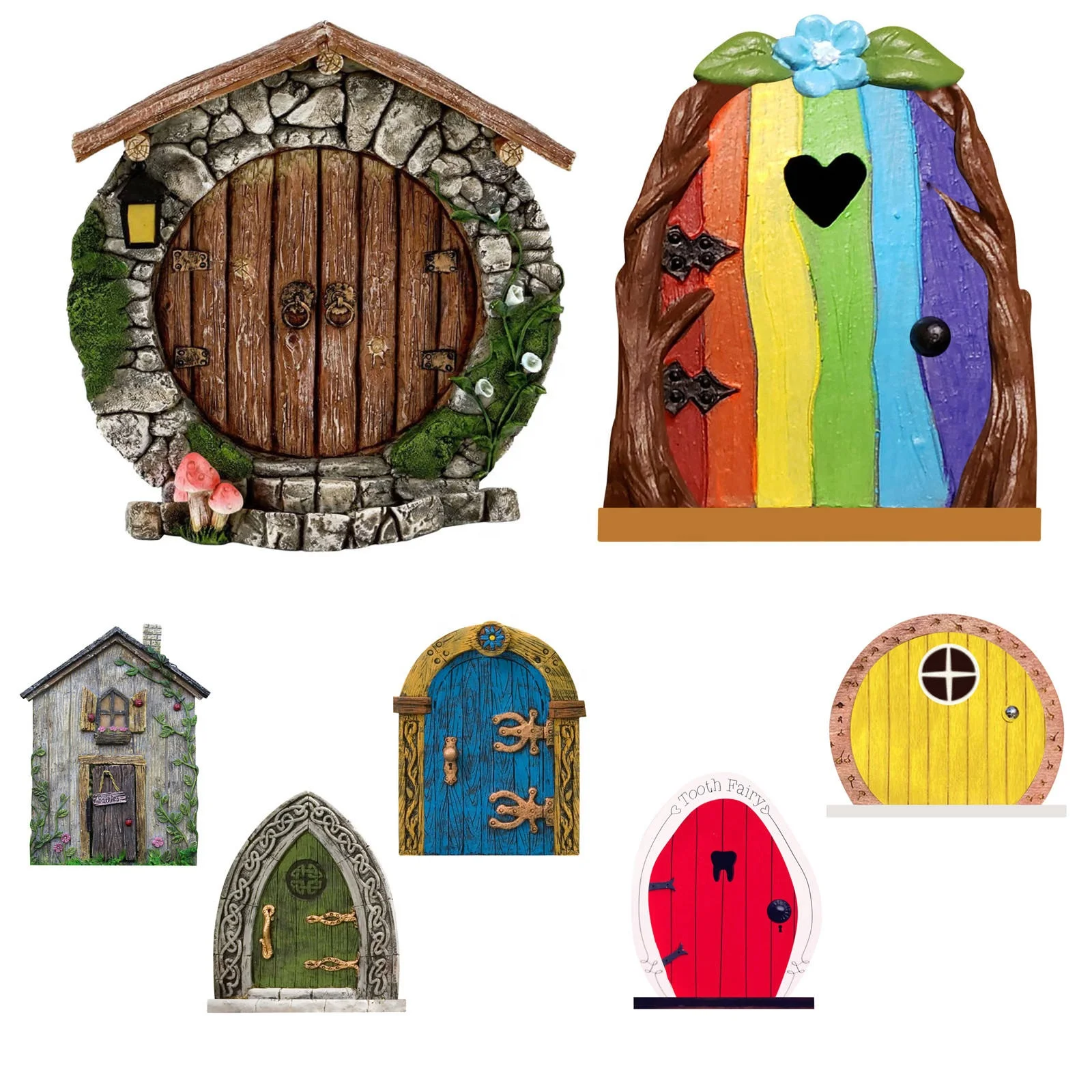 2022 New Wooden Fairy Door Kit - Miniature Yard Art Decor