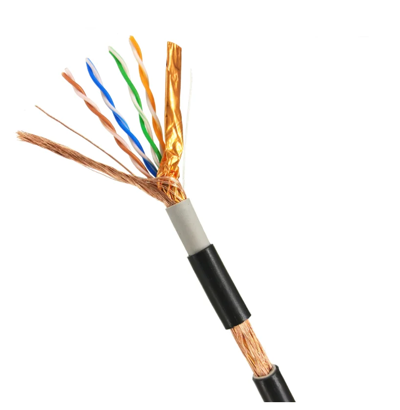 2021年户外网络电缆cat5e sftp 4对双绞线网络局域网电缆rj45