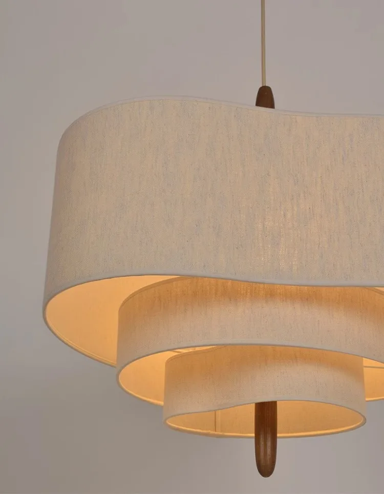 Living Room Restaurant Kitchen Dining Chandelier Led E27 Vintage Kitchen Ceiling Fabric Wabi Sabi Pendant Light