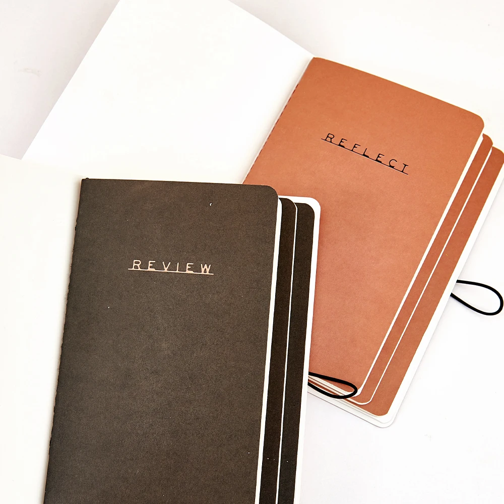 New Design Washable Kraft Paper Notebook With 3 Center Sewn Books