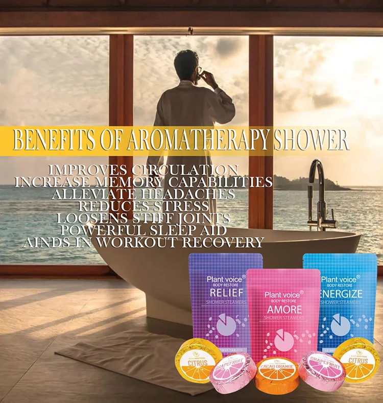 Foil Wrapping 6/12 Pack Steamr Shower Tablets Natural Shower Steamers