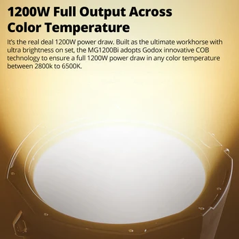 Godox MG1200Bi LED Video Light 1200W Full Output Bi-Color With Portable Case and Built-in FX Effects Photo Studio Accessory detail image