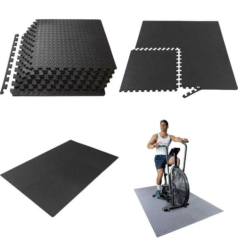 Details about   Gym Floor Mat 24-144SQ FT EVA Foam Interlocking Exercise Fitness Puzzle Flooring 