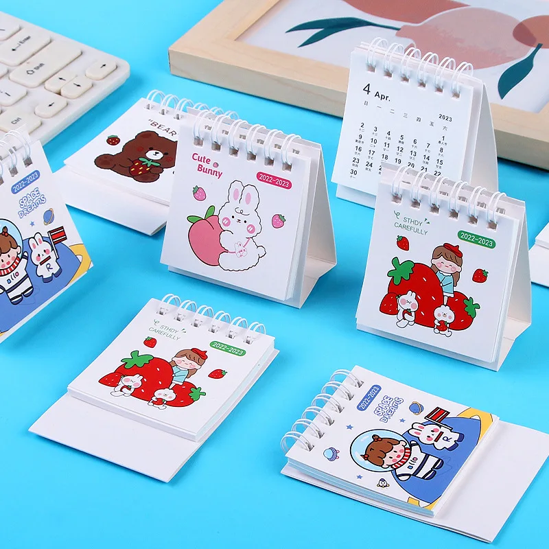 Wholesale Custom Calendar ins Cartoon Cute Small Mini Coil Hardcover Calendar Home Office Calendar supplier