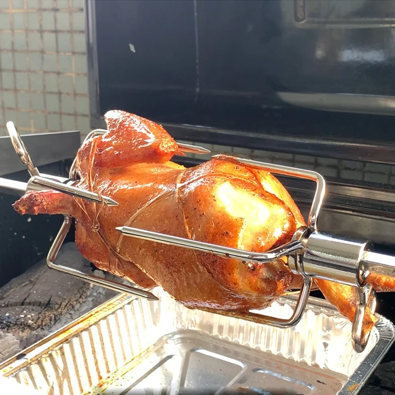 BBQ Grill Rotisserie Kit Food Grade Stainless Steel Electric