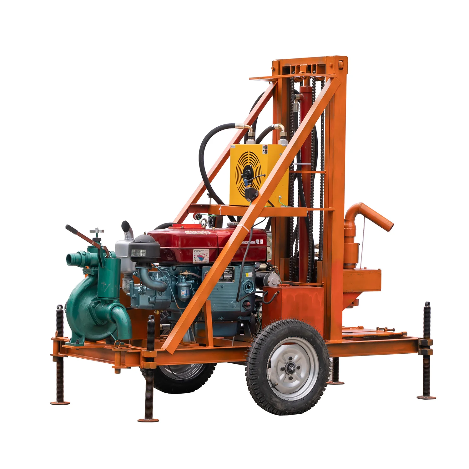 High Quality Diesel Engine Well Drilling Rig Tractor Mounted Water