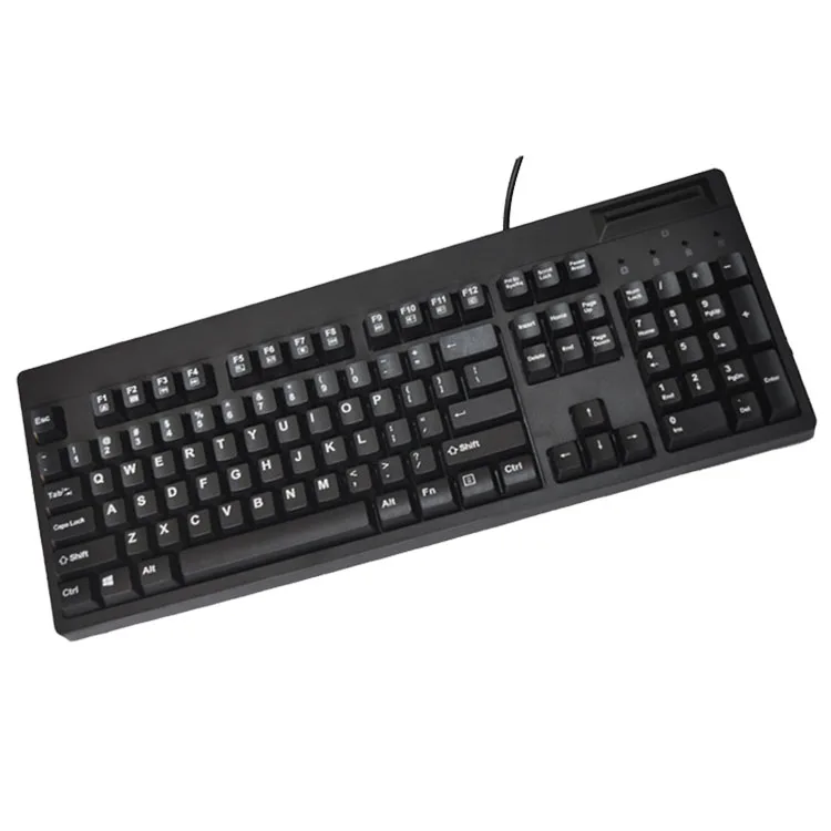 104-Key POS Keyboard with OPOS/JPOS Standard Chip Card Reader Swipe Functionality