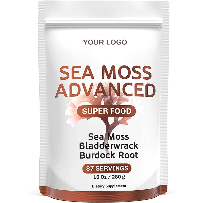 Herbal Extract Seamoss Drink Immune System Booster Vegan Sea Moss Powder Packets With Bladderwrack & Burdock Root