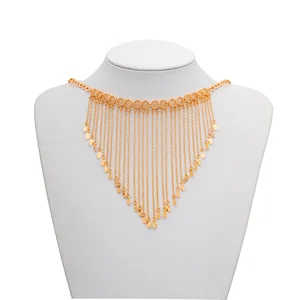 Wholesale Women's Neck Chain High End Party Necklace Champaign Gold Plated Brass Necklace