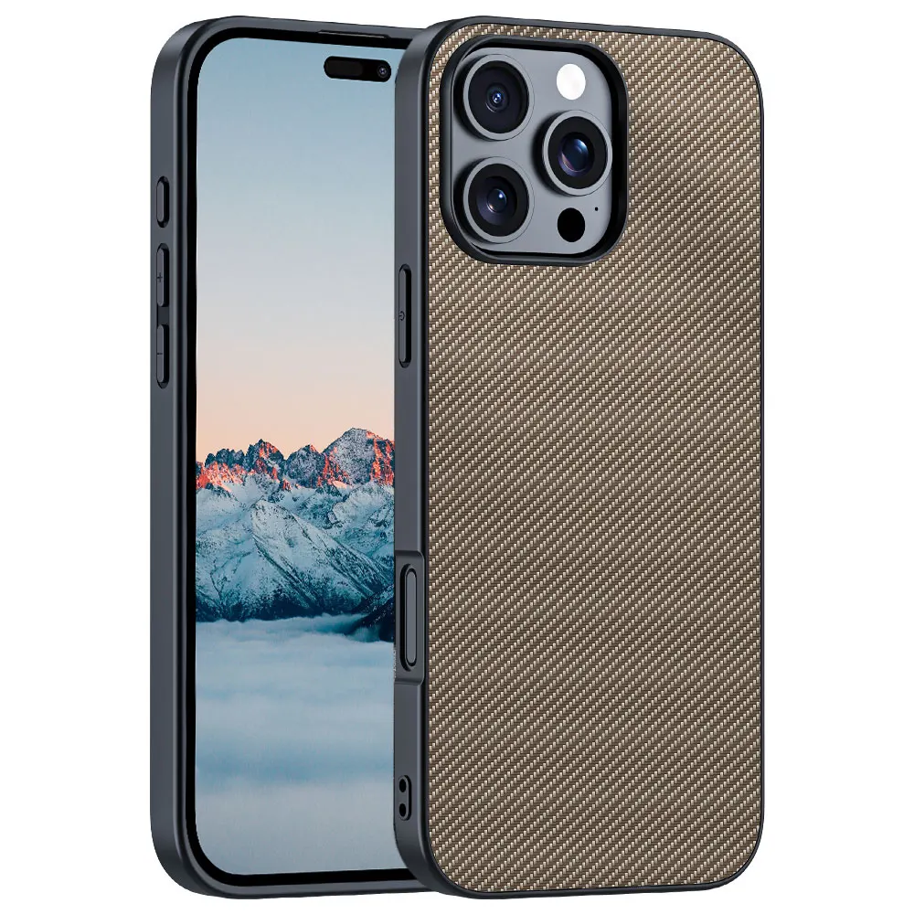 Laudtec Sjk723 Carbon Fiber Phone Case Simple Business Pure Colour Anti Scratch Drop For Iphone 16 15 14 13 12 11 Plus Pro Max