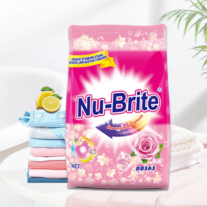 Customized High Concentrated Foam Laundry Detergent Powder Wholesale Lavender and Lemon Fragrance Disposable Soap Powder