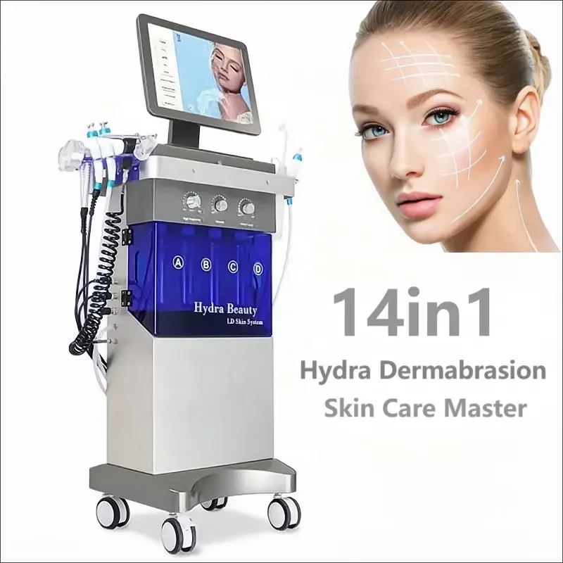 Newest 14 IN 1 hydra multifunction facial oxygen deep skin clean machine skin care facial hydra dermabrasion machine