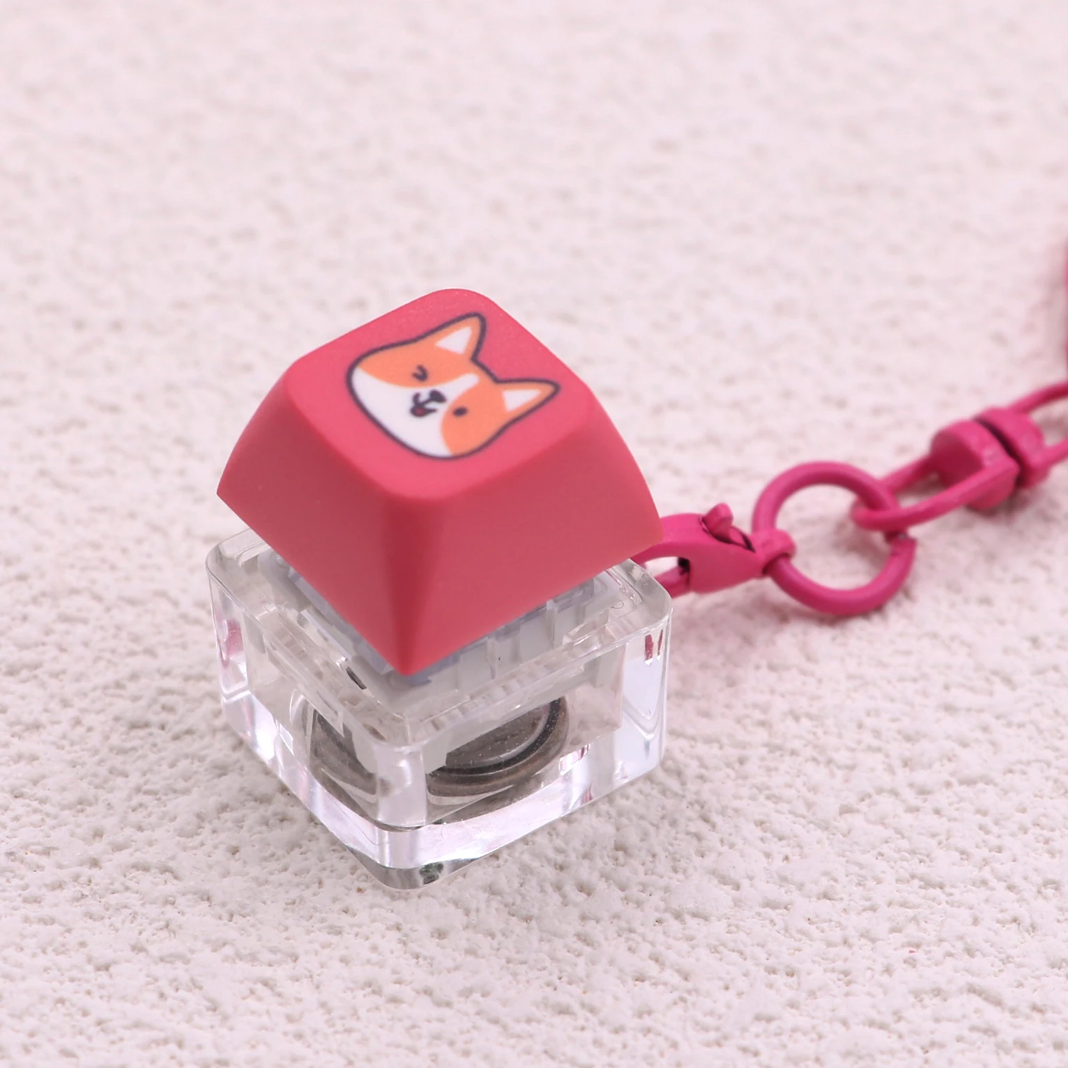 Custom Design LED Keycap Fidget Keychain Keyboard Click Fidget Kawaii Keychain Multiple Color Options Stim Toy Stress Relief