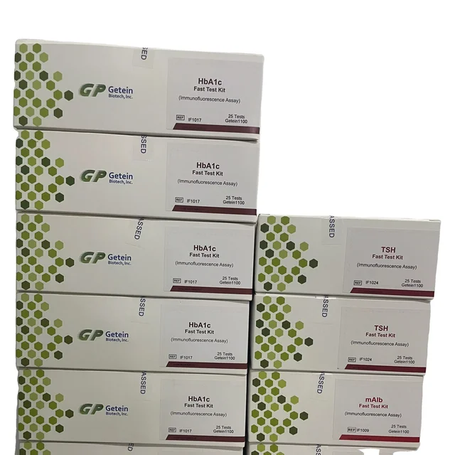 Getein Hba1c Rapid Test Strips Fast Test Kit Reagents for Getein1100/1160/1180 Fluorescence Immunoassay Analyzer