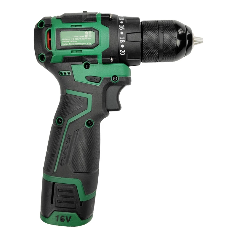 Brushless Motor Cordless Drill 16v Electric Tool Set Power Drills