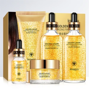 Customized Five-Piece Luxury Anti-Aging Skin Care Set 24K Gold Hydrating Moisturizer Smooth Natural Extract for Glowing Face