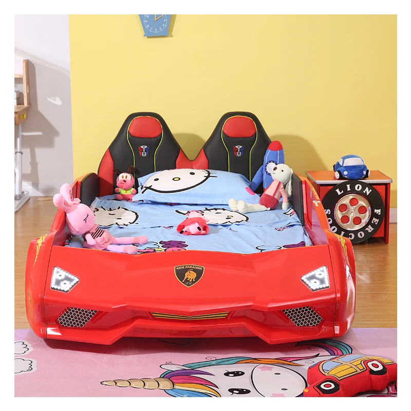 Modern Led Light Car Bed Designs Red Race Car Bed King Size Kids Car